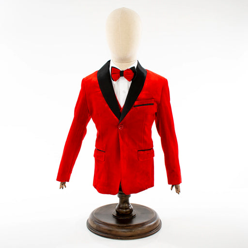 Red Velvet 3-Piece Kids Tuxedo Set