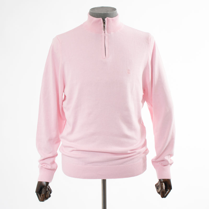 Pink Quarter-Zip Mockneck Sweatshirt