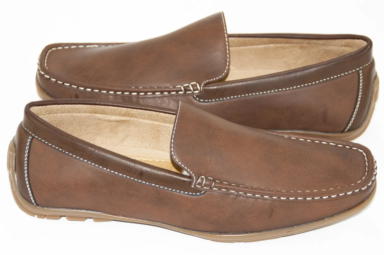 Brown Leather Driver Loafers