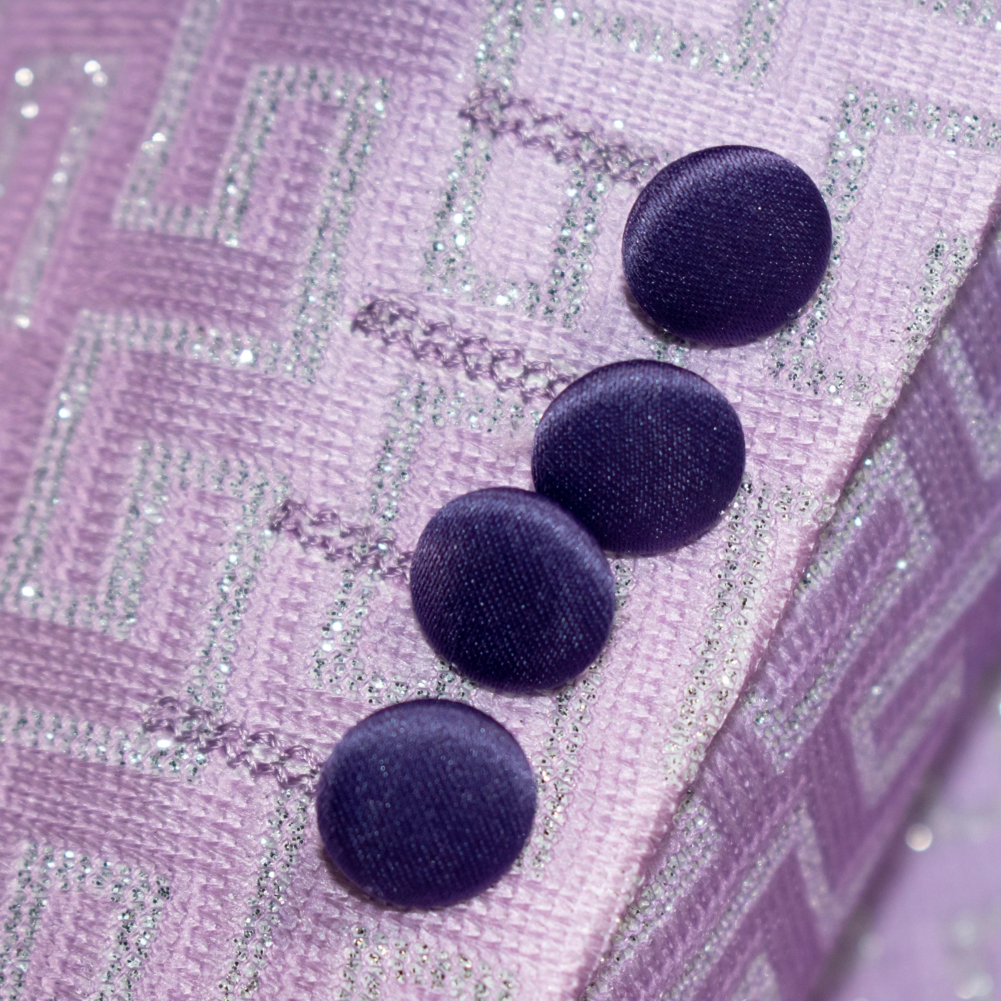 Men's Purple And Blue Greek Key Slim-Fit Jacket Cuffs
