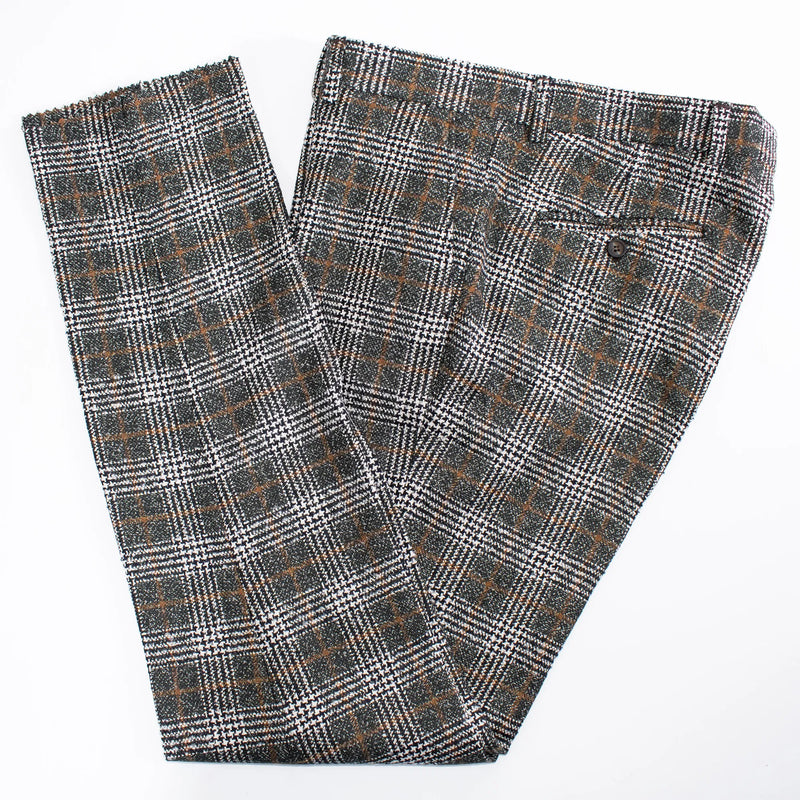 Hunter Green Plaid 3-Piece Tailored-Fit Wool Suit