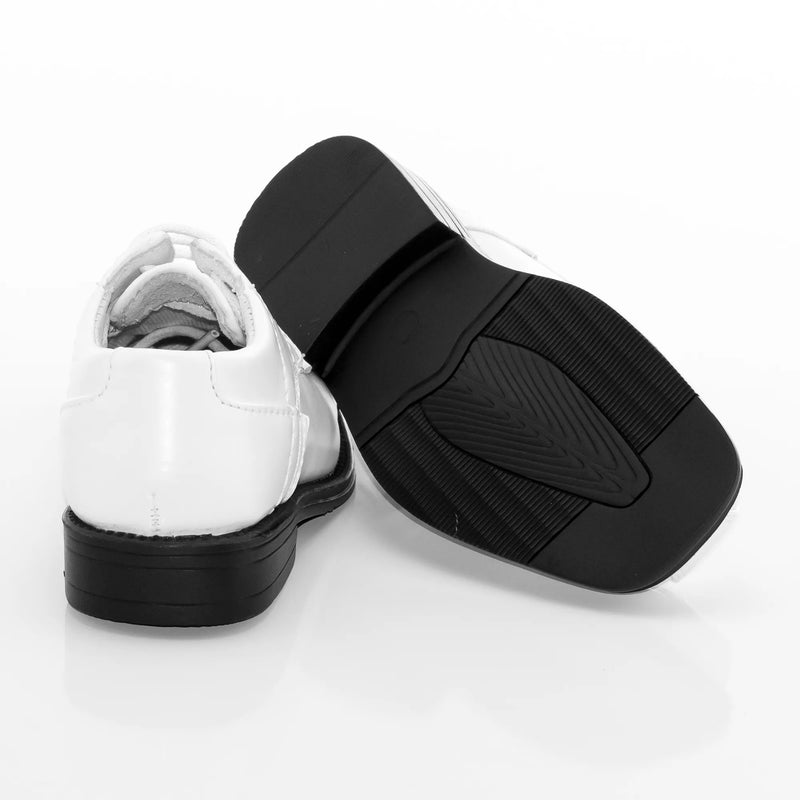 White Leather Derby Kid's Lace-Ups