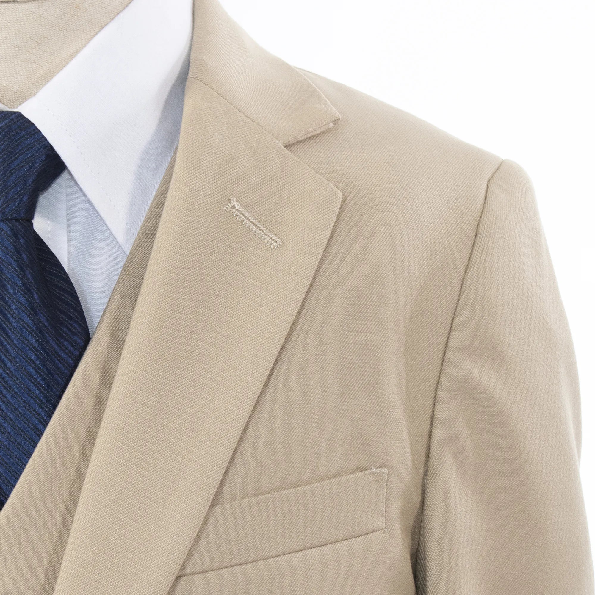 Tan 3-Piece Suit For Kids - Notch Lapel, Welt Pocket