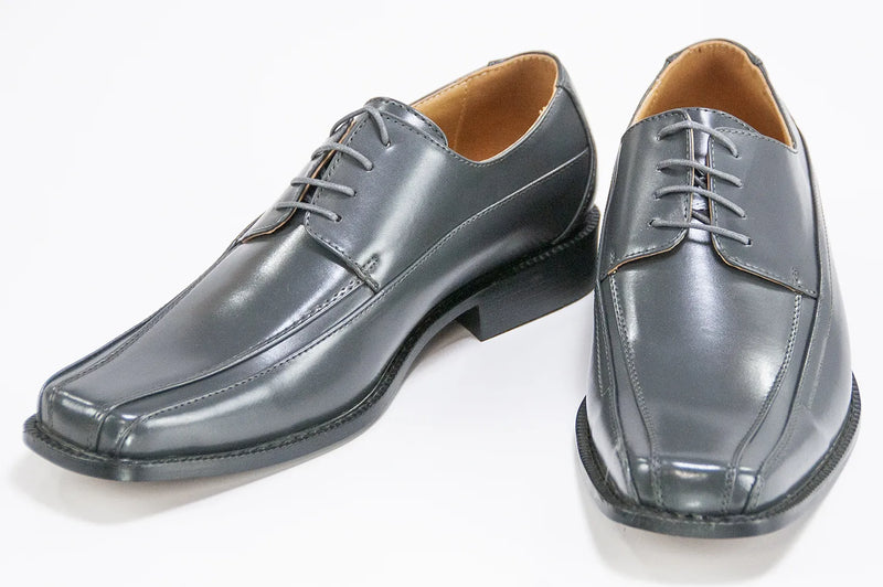 Gray Square Toe Lace-Ups