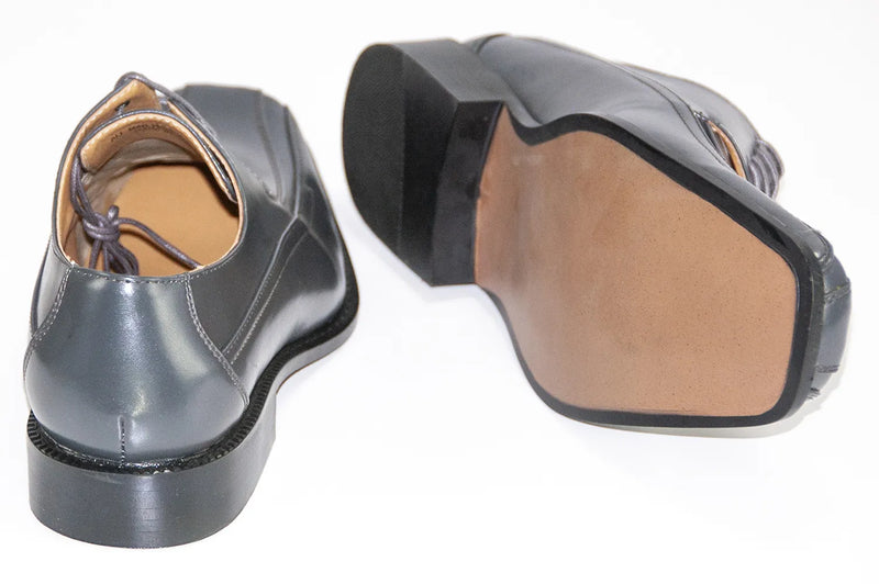 Gray Square Toe Lace-Ups