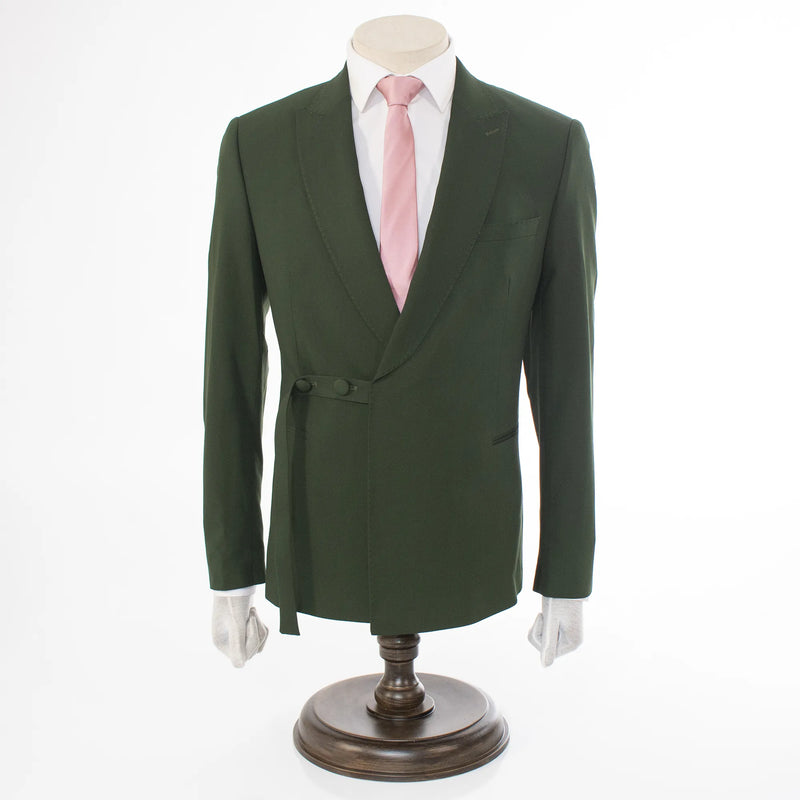 Men's Hunter Green 2-Piece Suit With Strap Closure
