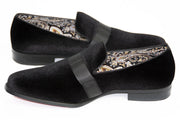 Black Velvet Smoking Loafer Side Lining