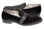 Black Velvet Smoking Loafer Side Lining