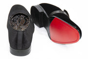 Black Velvet Smoking Loafer Front Sole