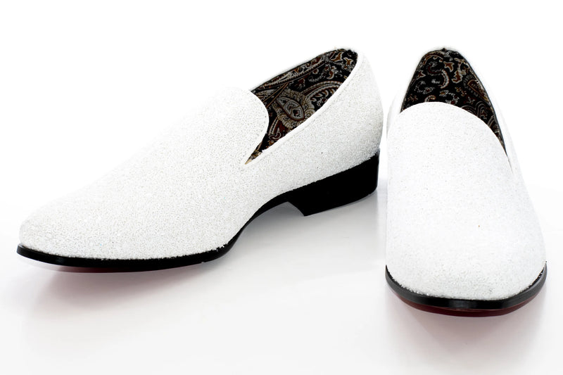 Men's White Glittered Dress Shoe
