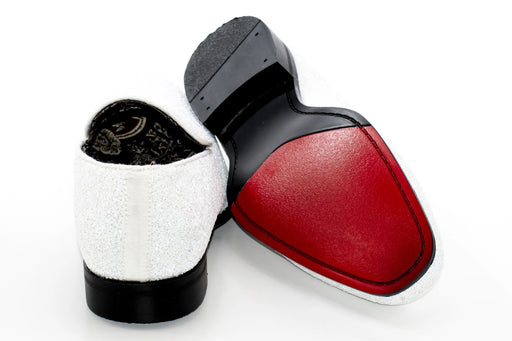 Men's White Glittered Dress Shoe