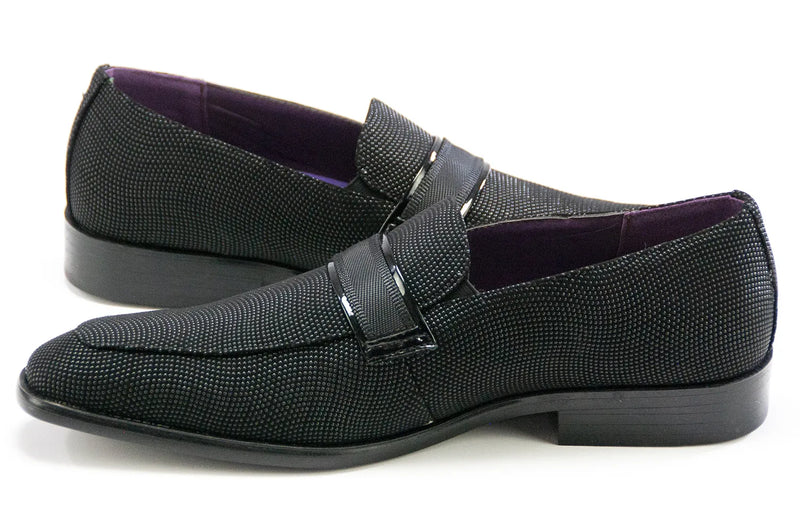 Black Beaded Smoking Loafer