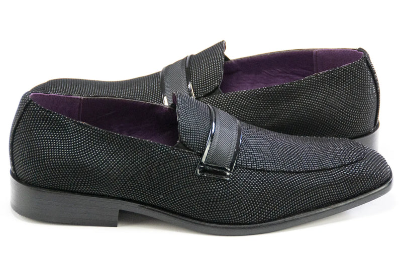 Black Beaded Smoking Loafer