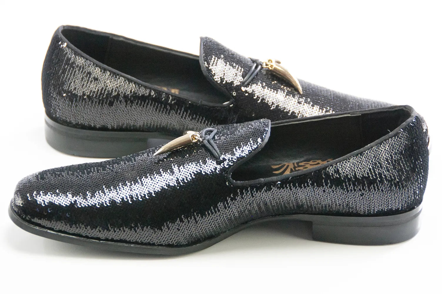 Sequined Dress Loafer with Horn Tassels