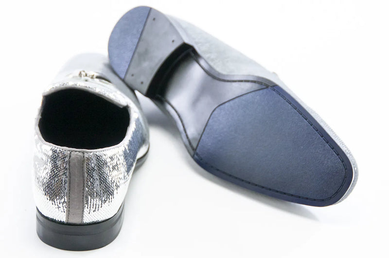 Sequined Dress Loafer with Horn Tassels