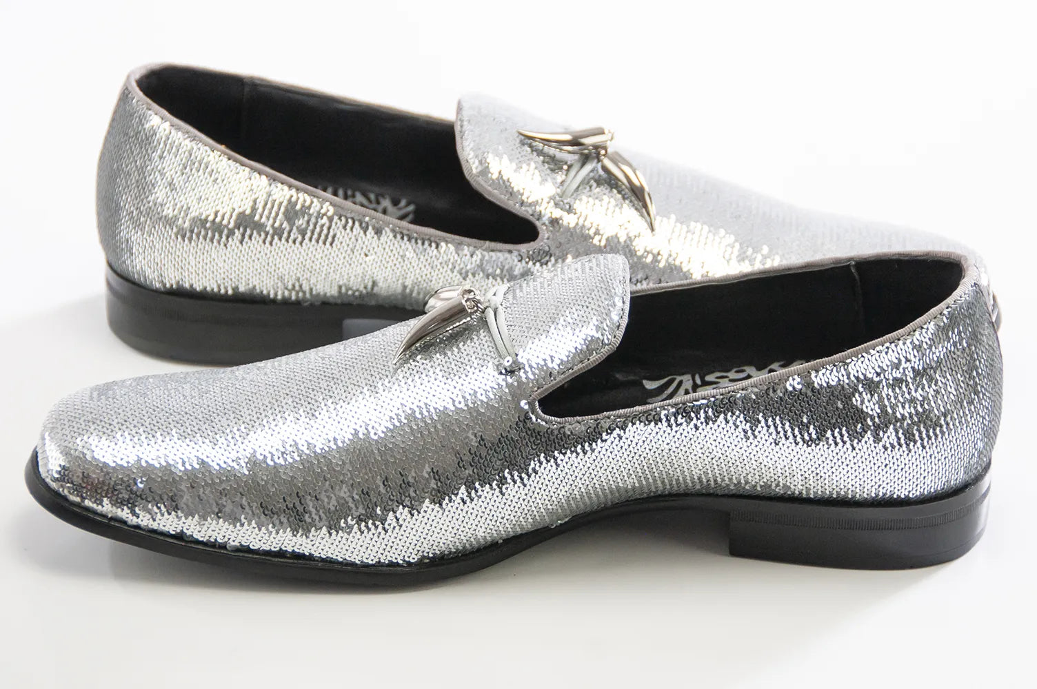 Sequined Dress Loafer with Horn Tassels