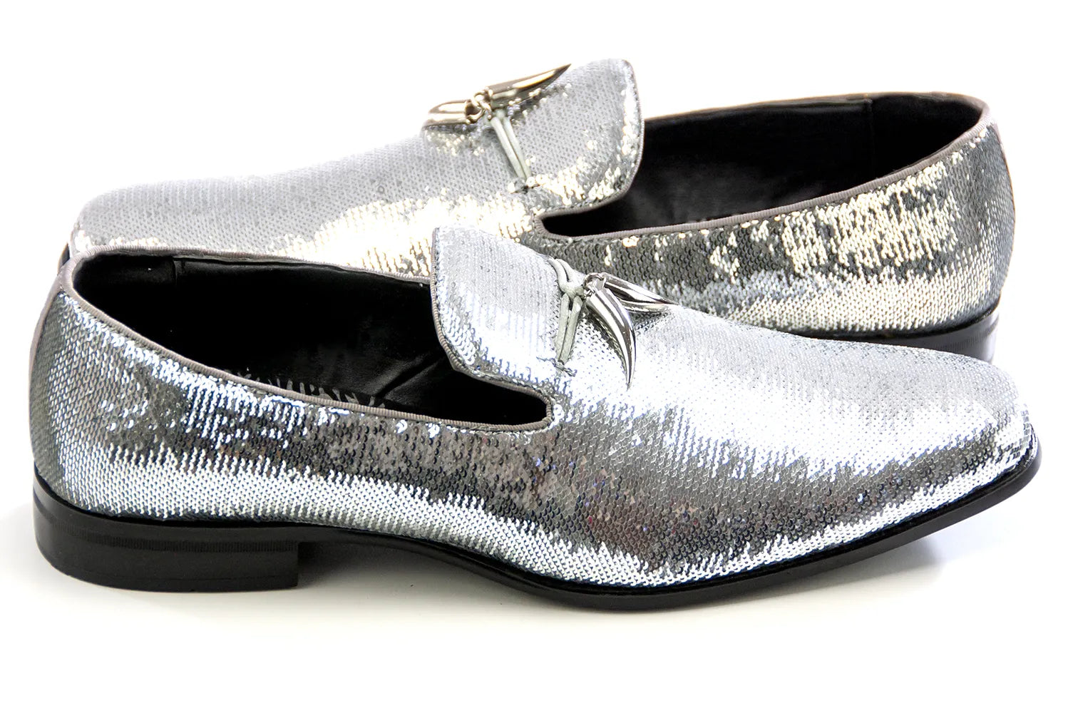 Sequined Dress Loafer with Horn Tassels