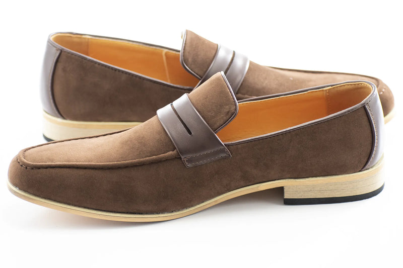 Chocolate Brown Suede Leather Penny Loafers