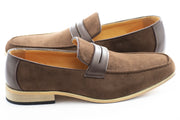 Chocolate Brown Suede Leather Penny Loafers