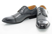 Men's Gray Leather Cap-Toe Derby Lace Dress Shoe - Vamp, Toe, Outsole