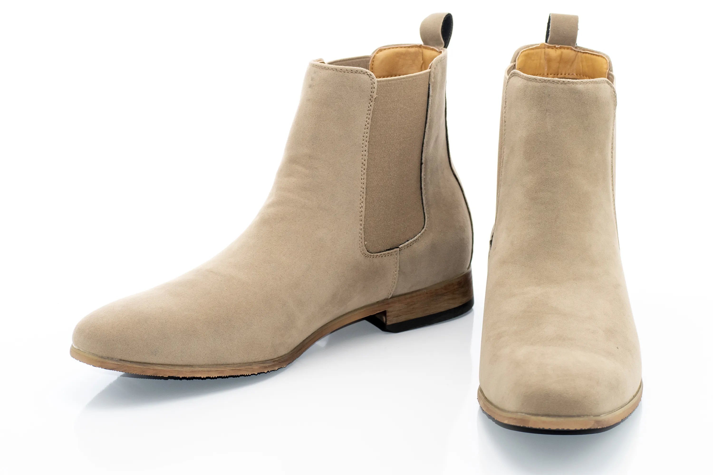 Men's Taupe Suede Leather Chelsea Boot Dress Shoe