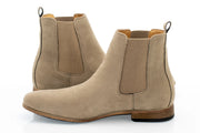 Men's Taupe Suede Leather Chelsea Boot Dress Shoe