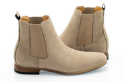 Men's Taupe Suede Leather Chelsea Boot Dress Shoe