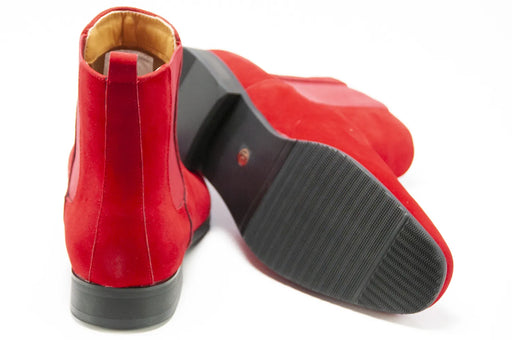 Men's Red Suede Leather Chelsea Boot Dress Shoe