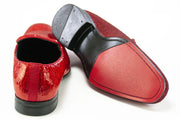 Fire Red Pearl Dress Loafer - Back, Sole
