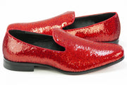 Fire Red Pearl Dress Loafer - Quarter, Heel