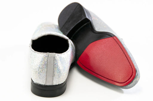 Silver Pearl Dress Loafer - Back, Sole