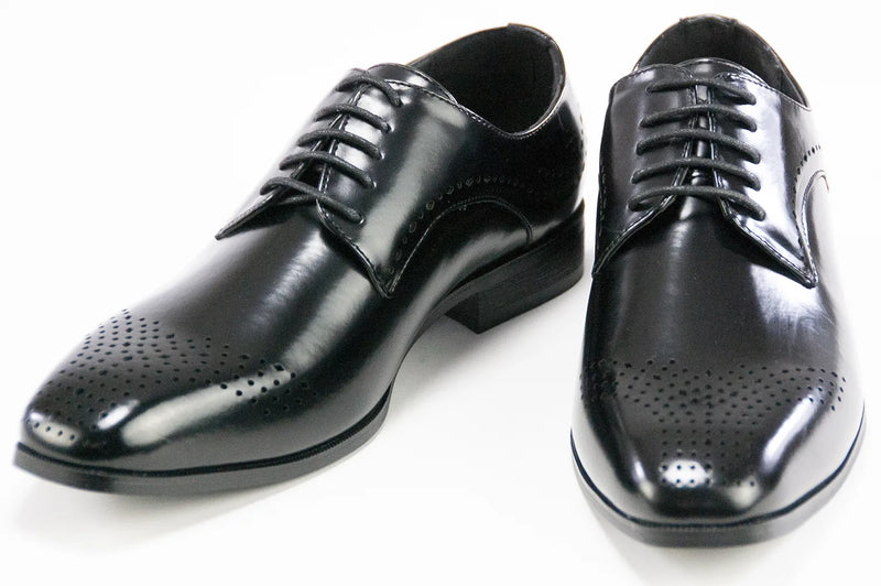 Black Leather Dress Lace-Ups