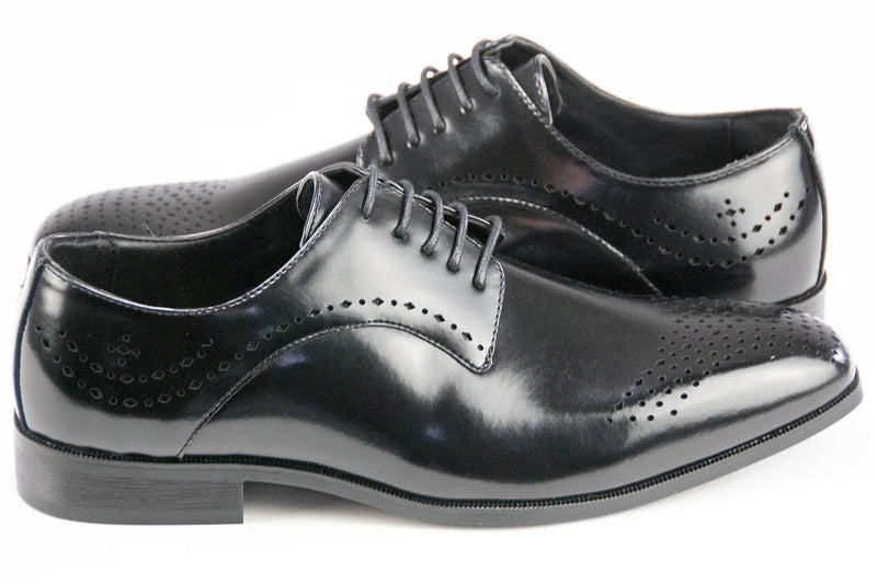 Black Leather Dress Lace-Ups