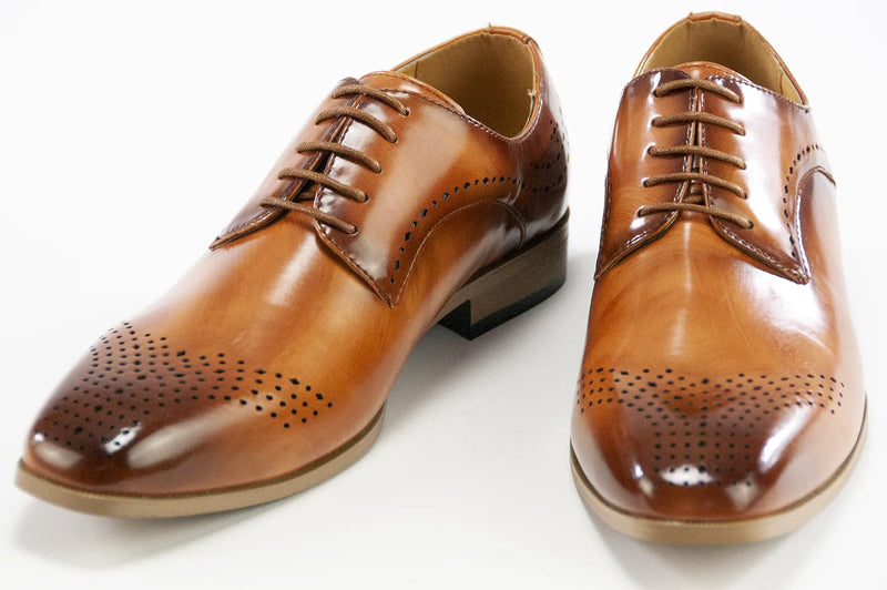 Tan Leather Dress Lace-Ups