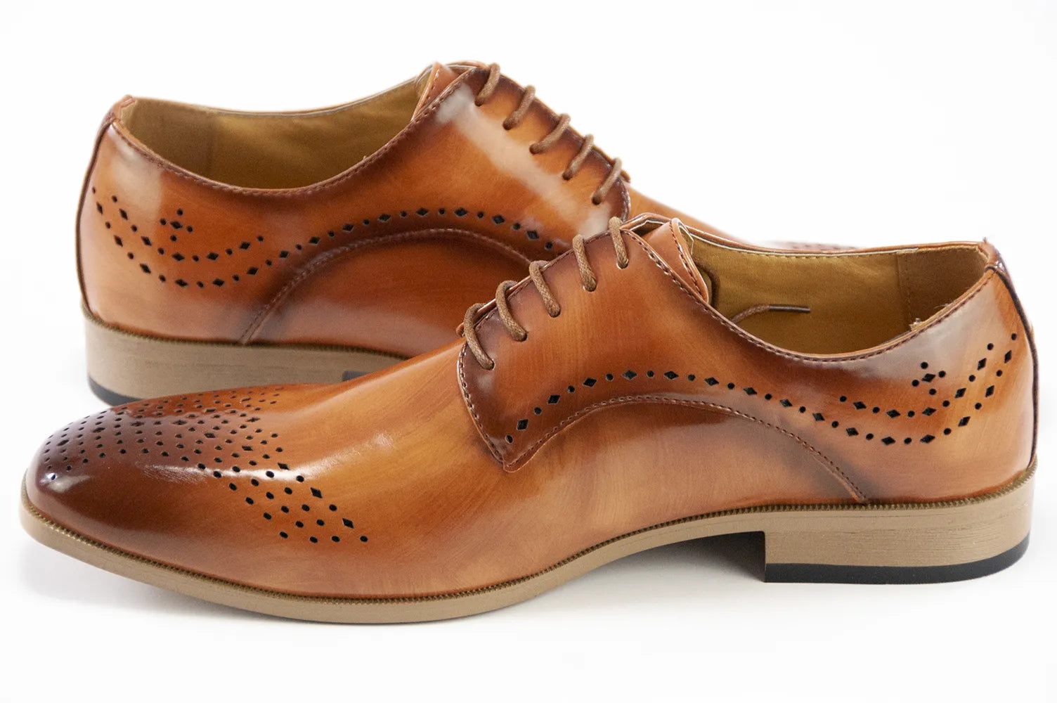 Tan Leather Dress Lace-Ups