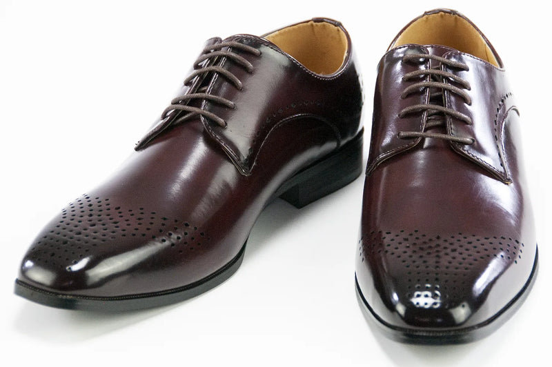 Burgundy Leather Dress Lace-Ups