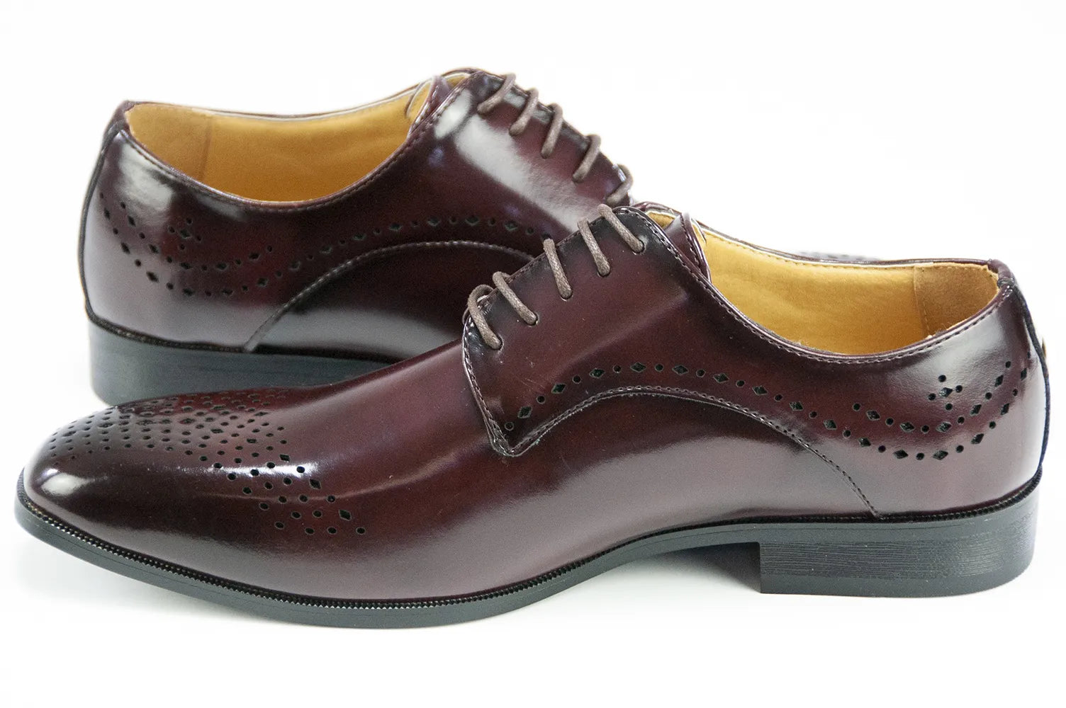 Burgundy Leather Dress Lace-Ups