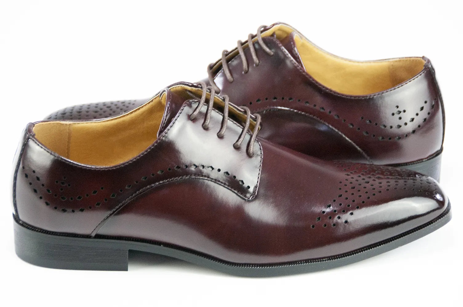 Burgundy Leather Dress Lace-Ups