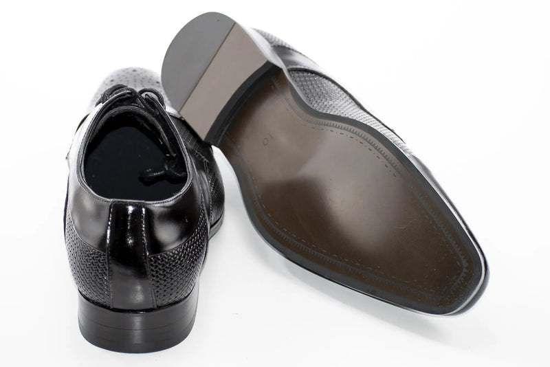 Black Cap-Toe Dress Lace-Ups