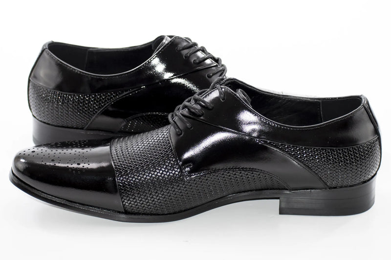 Black Cap-Toe Dress Lace-Ups