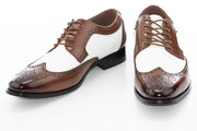 Cognac & White Wingtip Dress Lace-Ups