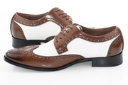 Cognac & White Wingtip Dress Lace-Ups