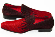 Men's Red Velvet Fire Dress Shoe