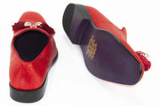 Men's Red Metallic Dress Loafer With Tassels