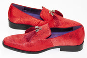 Men's Red Metallic Dress Loafer With Tassels