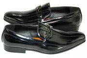 Black Leather Horsebit Dress Loafer