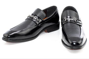 Men's Black PU Leather Bit-Loafer Dress Shoe