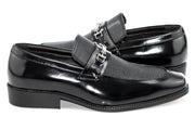 Men's Black PU Leather Bit-Loafer Dress Shoe