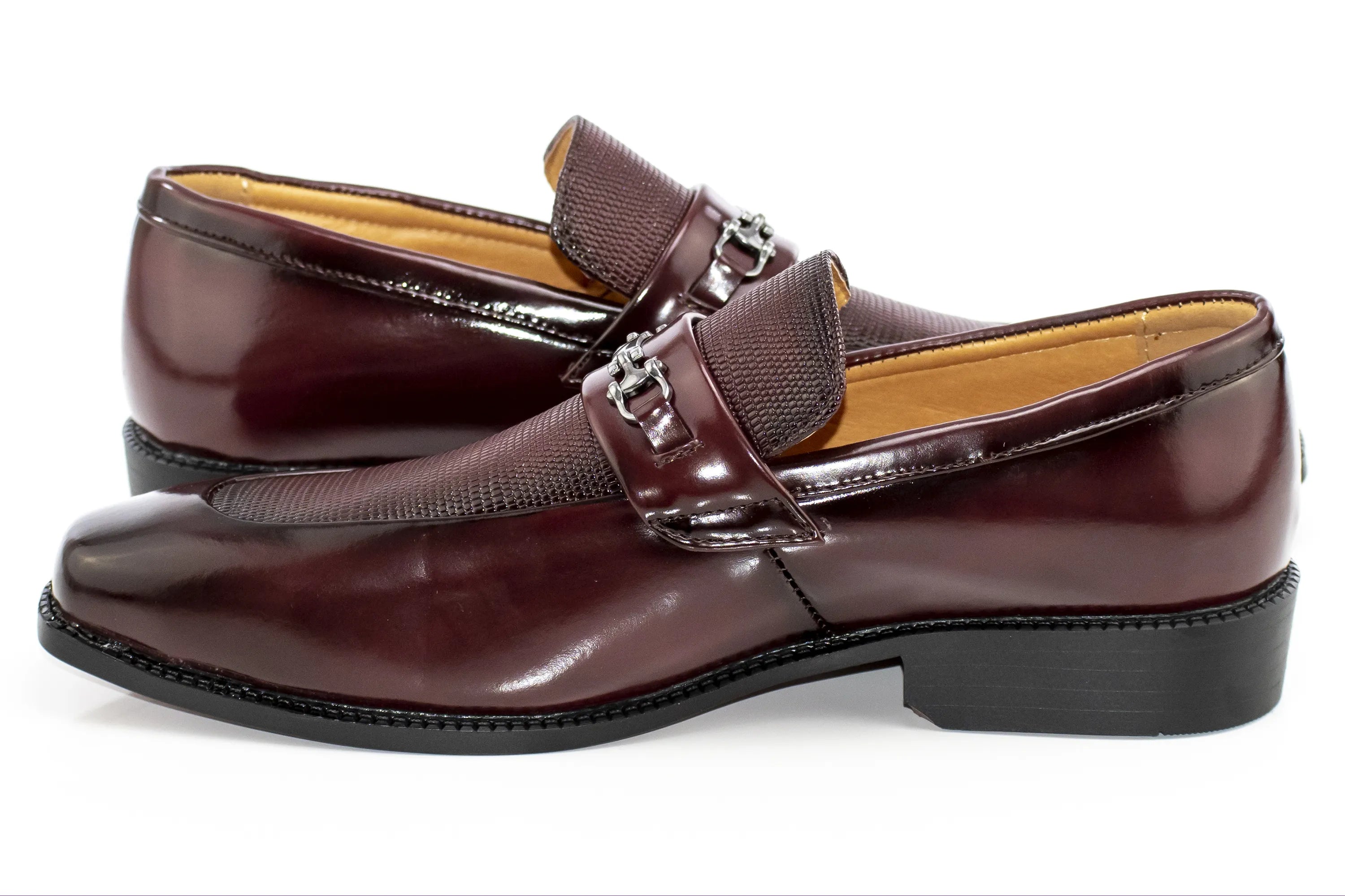 Men's Black PU Leather Bit-Loafer Dress Shoe