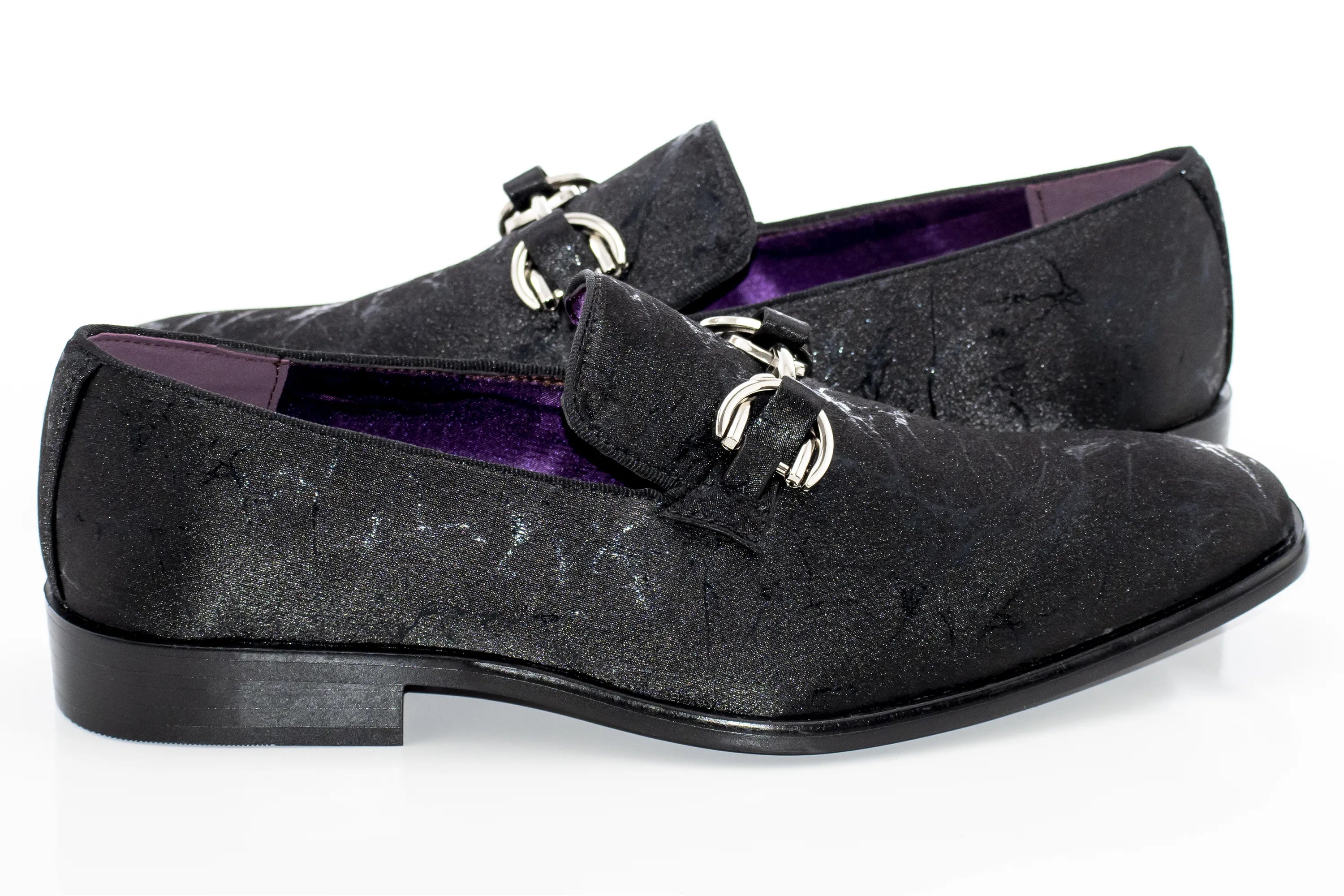 Black Distressed Bit Smoking Loafer